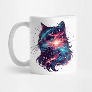 Cute cosmic blue cat in stars Mug